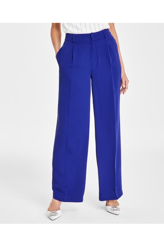 Petite Pleated Wide-Leg Trousers Sapphire Crush 14P