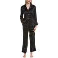 thumbnail image 1 of Petite Plume womens  2pc Silk Pajama Set, m, Black, 1 of 3