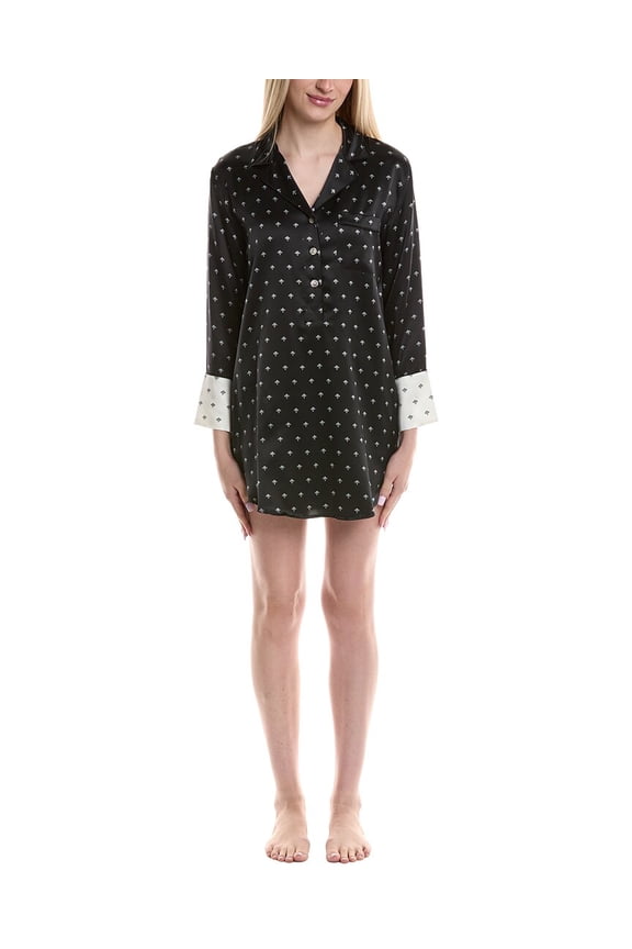 womens Silk Nightshirt, xs, Black