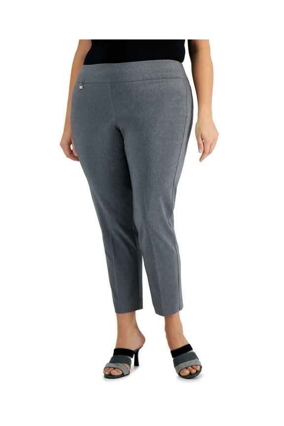 Petite Plus Size Pull-On Skinny Pants Light Grey Heather 26WP
