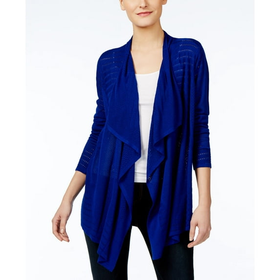 Petite Pointelle Draped Cardigan Goddess Blue PS