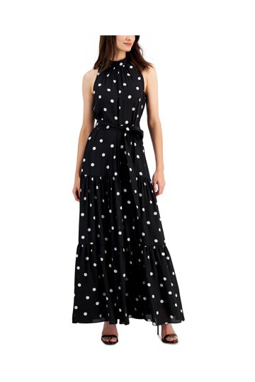 knee length dresses for ladies Anne Klein Plus Size Classic Wrap Dress - Black