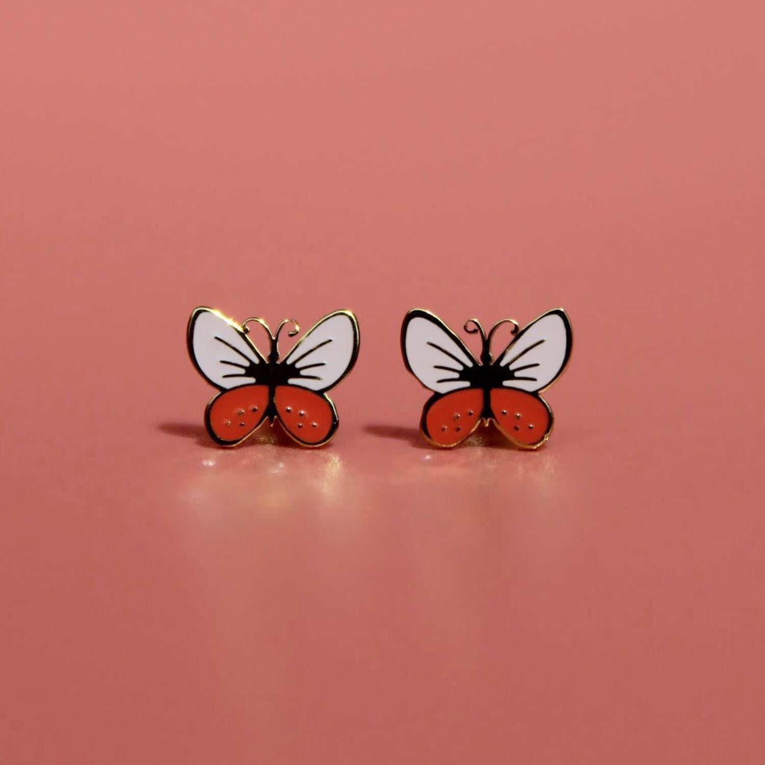 Petite Posts Bell-Bottom Butterfly Screw-Back Earrings