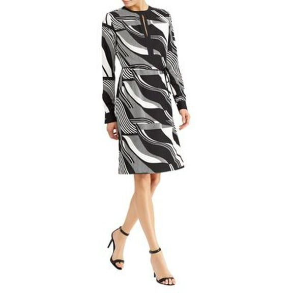 Petite Printed Crepe Knee-Length Dress