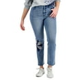 thumbnail image 1 of Petite Printed Mom Jeans Ivy Blue Flower 6P, 1 of 1