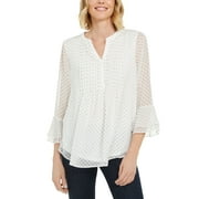 CHARTER CLUB Petite Printed Pintuck Top Cloud Geo Combo PM
