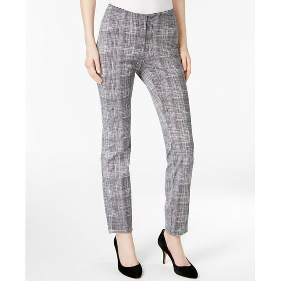 Petite Printed Skinny Pants Woven Lines 8P
