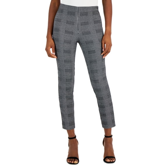 Petite Printed Slim-Fit Ankle Pants Anne BlackAnne White PXL