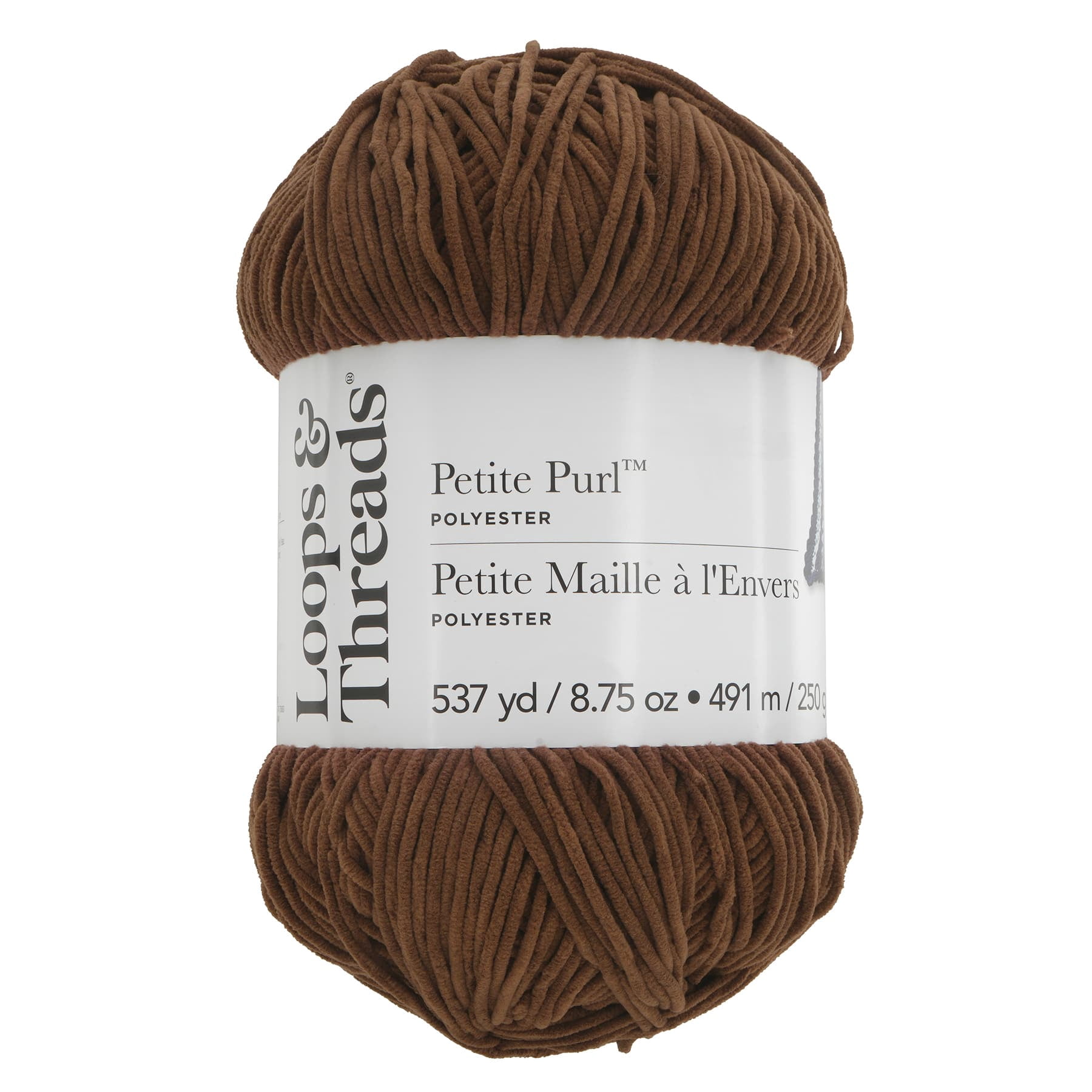Loops & Threads Petite Purl Yarn - Medium (4) 100% Polyester, Soft & Shiny Yarn for Knitting & Crochet Apparel, Accessories & Amigurumi, 537 yd / 8.75 oz Skein, 6 Pack