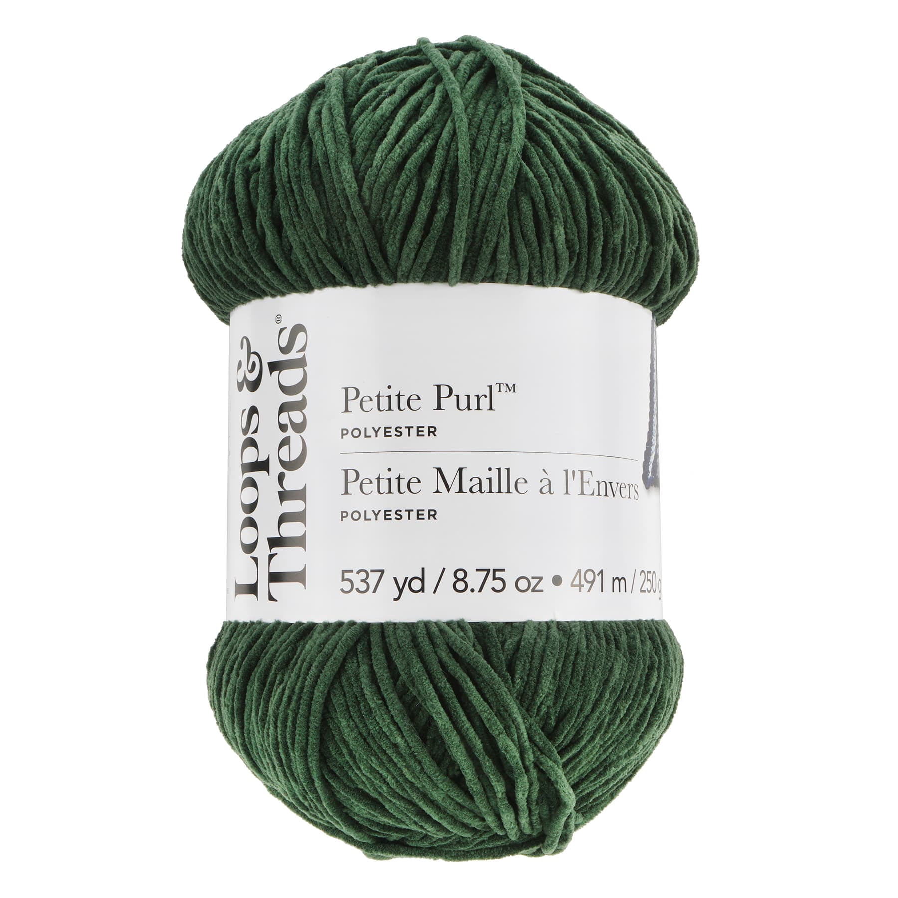 Loops & Threads Petite Purl Yarn - Medium (4) 100% Polyester, Soft & Shiny Yarn for Knitting & Crochet Apparel, Accessories & Amigurumi, 537 yd / 8.75 oz Skein, 6 Pack