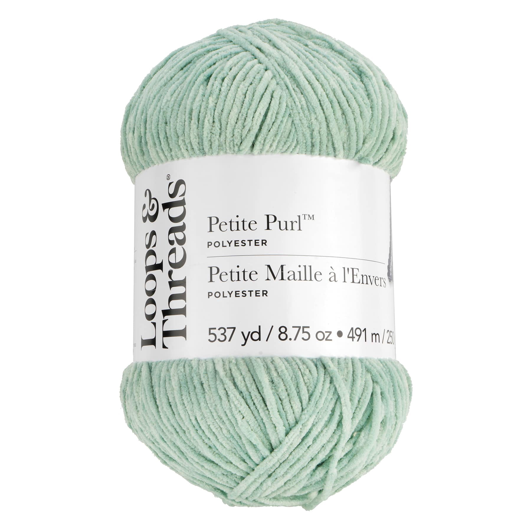 Loops & Threads Petite Purl Yarn - Medium (4) 100% Polyester, Soft & Shiny Yarn for Knitting & Crochet Apparel, Accessories & Amigurumi, 537 yd / 8.75 oz Skein, 6 Pack