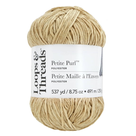 Loops & Threads Petite Purl Yarn - Medium (4) 100% Polyester, Soft & Shiny Yarn for Knitting & Crochet Apparel, Accessories & Amigurumi, 537 yd / 8.75 oz Skein, 6 Pack
