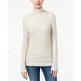 thumbnail image 1 of Petite Ribbed Turtleneck Top Htr Sandun PM, 1 of 1