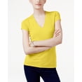 thumbnail image 1 of Petite Ribbed V Neck Top Sunray PXL, 1 of 1