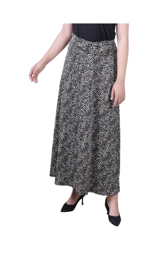 Petite Ring Faux Belt A Line Maxi Skirt Jet Mixedshade PS