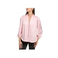 thumbnail image 1 of Petite Ruffled Tie-Neck 3/4-Sleeve Blouse Rose Quartz PM, 1 of 1