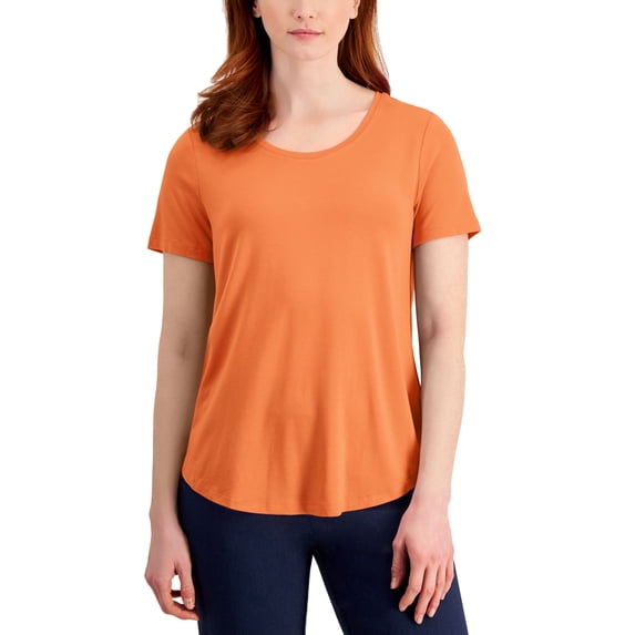 Petite Scoop-Neck T-Shirt Bright Tangelo PL