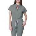 thumbnail image 1 of Petite Scrub Sets for Women 2026 Spring Summer V-Neck Scrub Top and Jogger Pants Stretch Nursing Scrubs Set Quick Dry Medical Uniform with Multi Pocket for Nurse Esthetician Gray M, 1 of 4