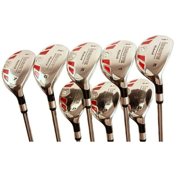 Petite Senior Women's Golf Clubs All Ladies iDrive Hybrids Full Set Includes: #3, 4, 5, 6, 7, 8, 9, PW. Lady L Flex Right Handed Utility Clubs. (Petite - 4'10'' to 5'3") 55+ Years Old