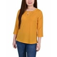 thumbnail image 1 of Petite Size 3/4 Sleeve Grommet Top Grommet Golden Glow PM, 1 of 1
