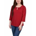 thumbnail image 1 of Petite Size 3/4 Sleeve Grommet Top Jester Red PL, 1 of 1