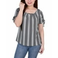 thumbnail image 1 of Petite Size Short Ruched Sleeve Top with Pleats Wall Paper Prt PS, 1 of 1