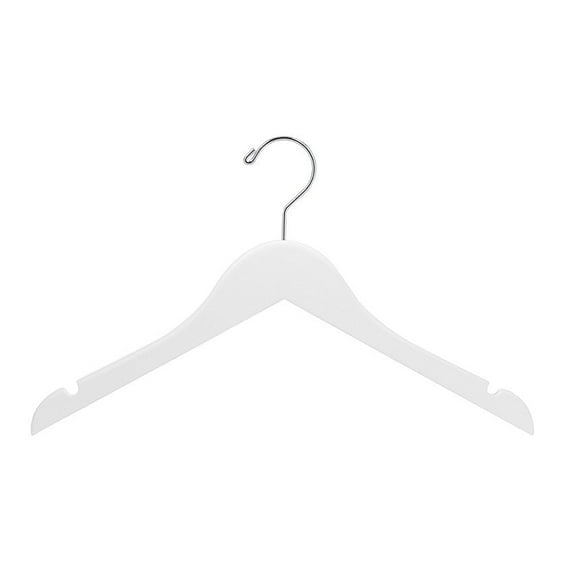 Petite Size White Wooden Dress Hanger
