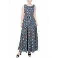 thumbnail image 1 of Petite Sleeveless Belted Chiffon Maxi Dress Geo Hippe Peasant PXL, 1 of 1