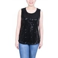 thumbnail image 1 of Petite Sleeveless Sequined Tank Top With Combo Banding, 1 of 3