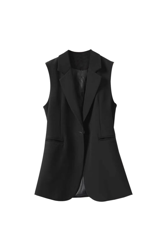 Petite Sleeveless Split Back Vest Tailored Casual for Women Stylish Wear Lightweight Comfortable Fashion Outerwear