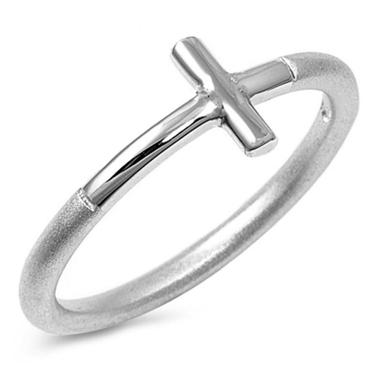 アクセサリー thin silver cross band Gabriel & Co Sterling Silver