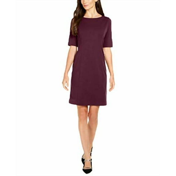 Petite Solid Sheath Dress Malbec 10P