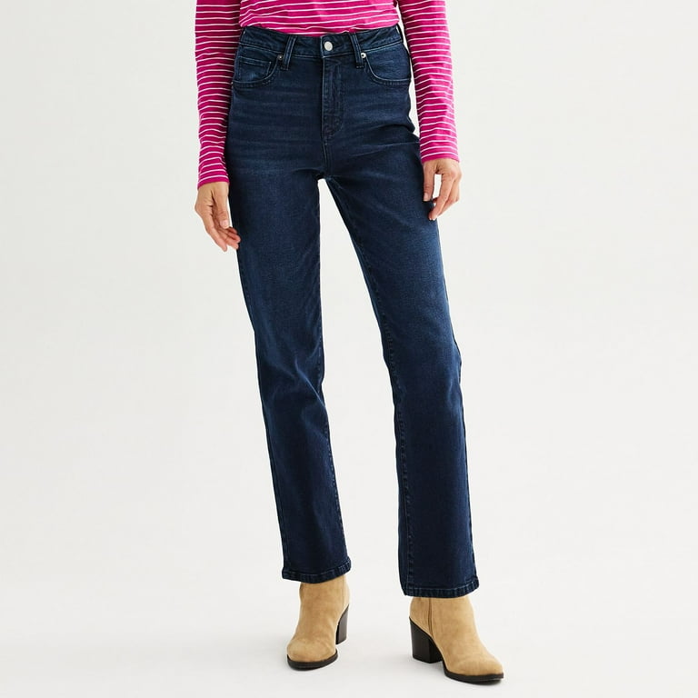 Petite Sonoma Goods For Life High Rise Straight Jeans Color Rinse Size 2 PETITE Walmart