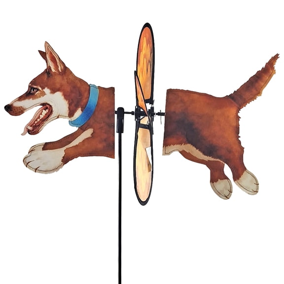Premier Kites Petite Spinner Siberian Husky Whimsical Wind Spinner for Yard & Garden, Durable Weather-Resistant Fabric, Easy to Assemble, Outdoor Decor for Patios, Lawns, and More