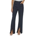 thumbnail image 1 of Petite Split-Front Denim Pants Dark Denim 4P, 1 of 1
