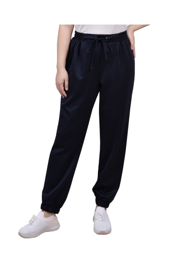 Petite Stretch Crepe Jogger Pants Navy PS