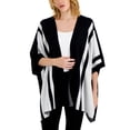 thumbnail image 1 of Petite Striped Cape Sweater Black White PS, 1 of 1
