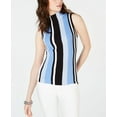 thumbnail image 1 of Petite Striped Sleeveless Sweater Yacht Blue PXL, 1 of 1