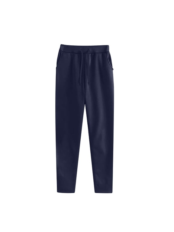 Petite Sweatpants for Women Drawstring Elastic Waisted Gym Running Casual Trousers with 3 Pockets
