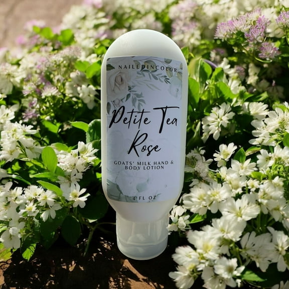 Petite Tea Rose by NailedInColor Women's Scented Hand and Body Lotion Goats' Milk Skin Healthy Moisturizer Peony Rose Blend Dry Skin Help by NailedInColor