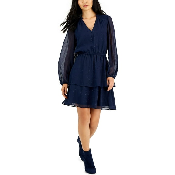 Petite Tiered A-Line Dress Indigo Sea PM