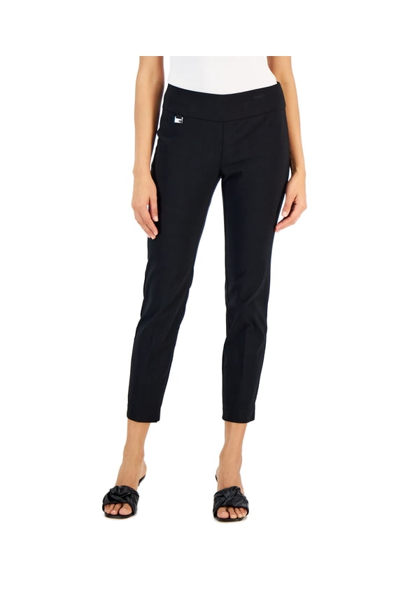 Petite Tummy-Control Pull-On Skinny Pants Deep Black 0PS