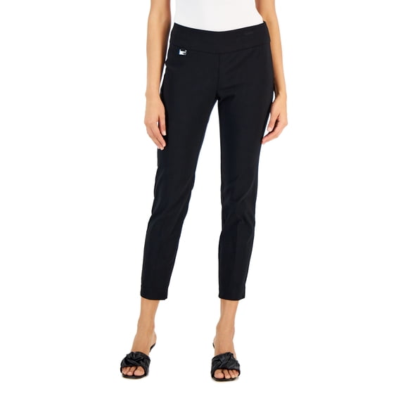Alfani Petite Tummy-Control Pull-On Skinny Pants Deep Black 0PS
