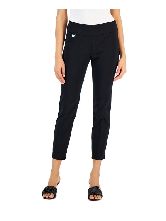 Petite Tummy-Control Pull-On Skinny Pants Deep Black 0PS
