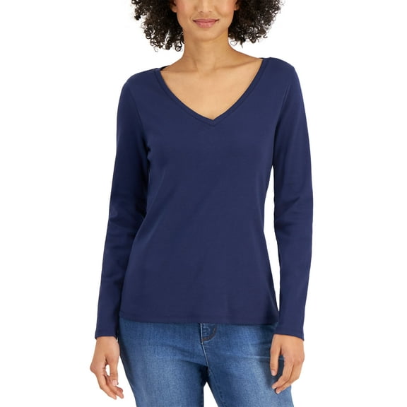Petite V-Neck Top Intrepid Blue PM