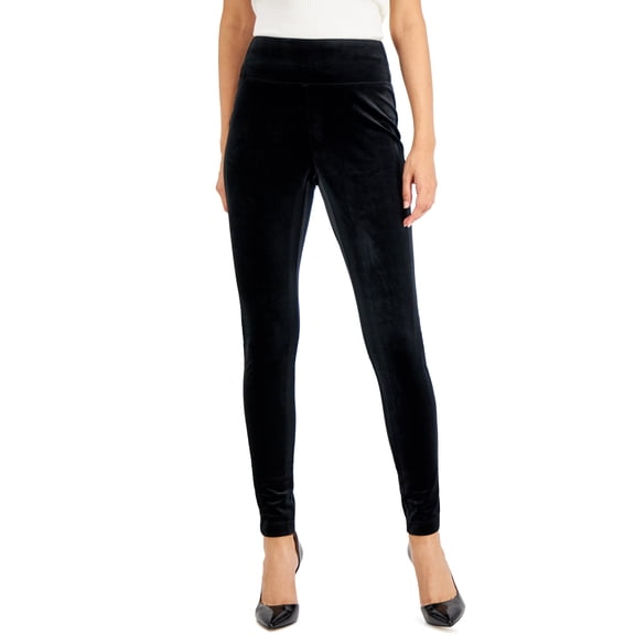 Petite Velvet Skinny Pants Deep Black PM