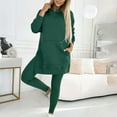 thumbnail image 1 of Petite Women's 2-Piece Sweatsuits Split Hem Baggy Sweatshirt Casual Long Hooded Set Spring Sweatpants, 1 of 8