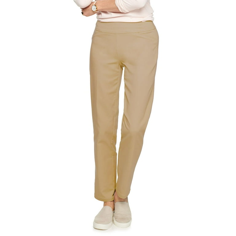 Petite Women s Croft Barrow 4 Pocket Effortless Stretch Pull On Straight Leg Pants