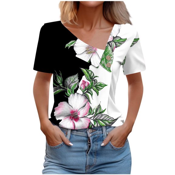 Petite Work Blouses for Women Office Professional Shirts for Women Trendy Summer Teens Basic Tees Fitted Pack
