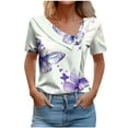 thumbnail image 1 of Petite Work Blouses for Women Office Professional Womens T Shirts Loose Fit Summer Button Boho Top, 1 of 5